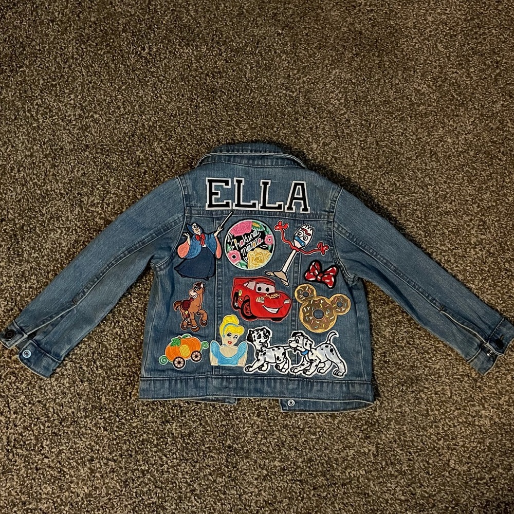 CUSTOM “Ella” name Disney inspired jean jacket